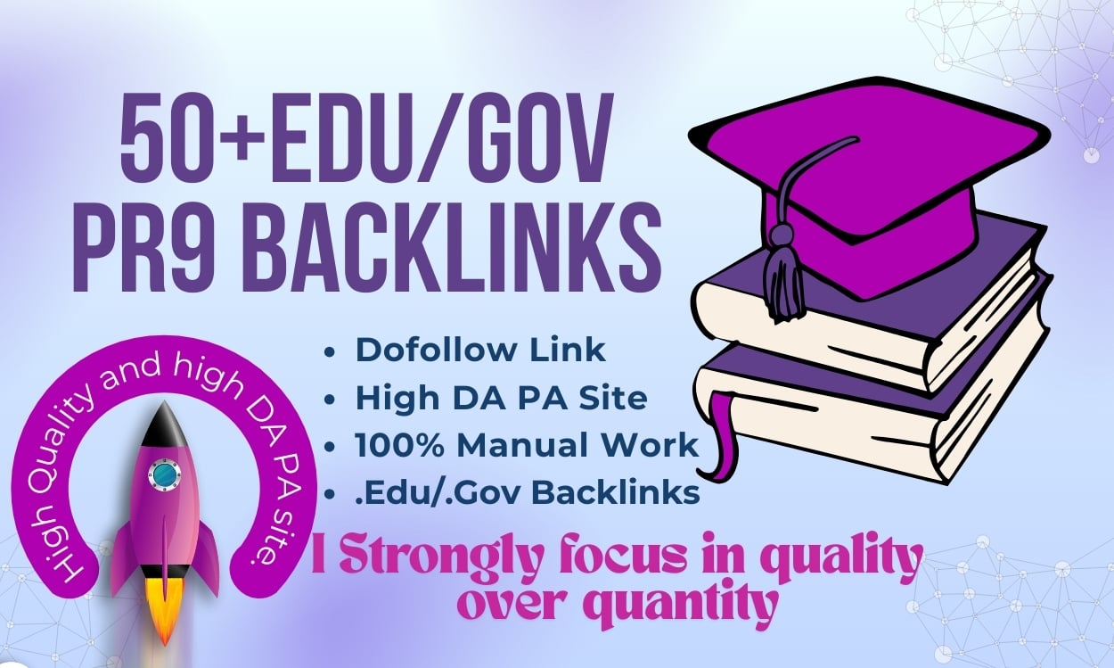 Handmade 50 High DA Dofollow ED GV profile Backlinks