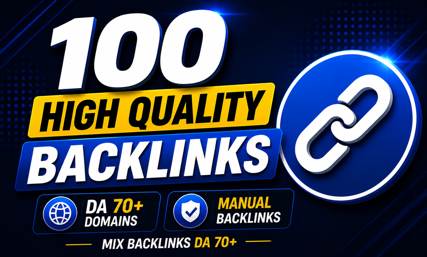 I will do 100 premium SEO backlinks manually DA 70 SITES 