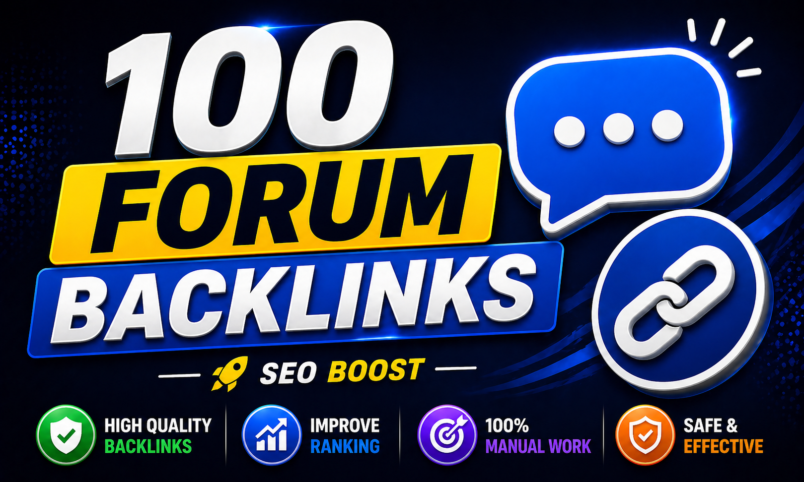 I will create 100 Forum Backlinks High Authority DoFollow Backlinks 