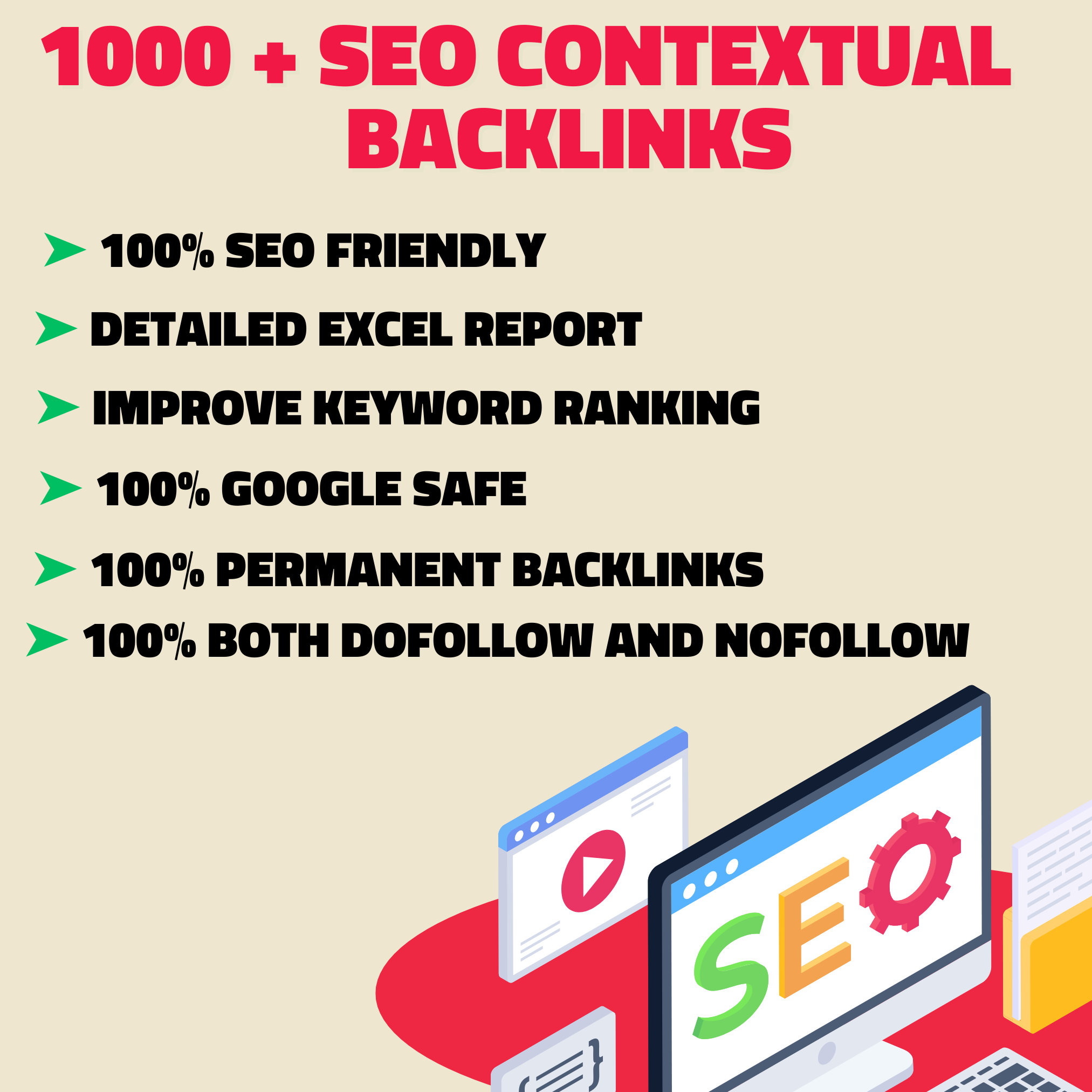i will generate 1000 High Quality SEO Contextual Backlinks
