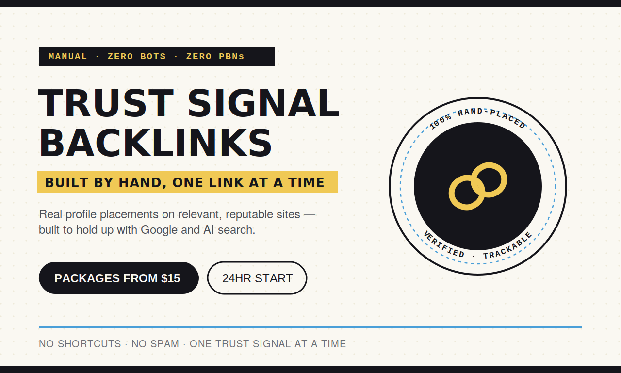 Build 25+ Real Trust Signals With 100% Manual Profile Links