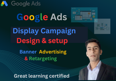 I will design banner ads and setup google adwords dis...