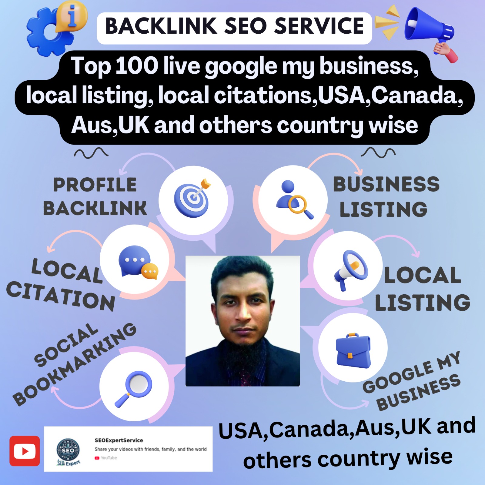 Google My Business, Local Listing, Local Citations, USA, Canada, Australia, UK And more