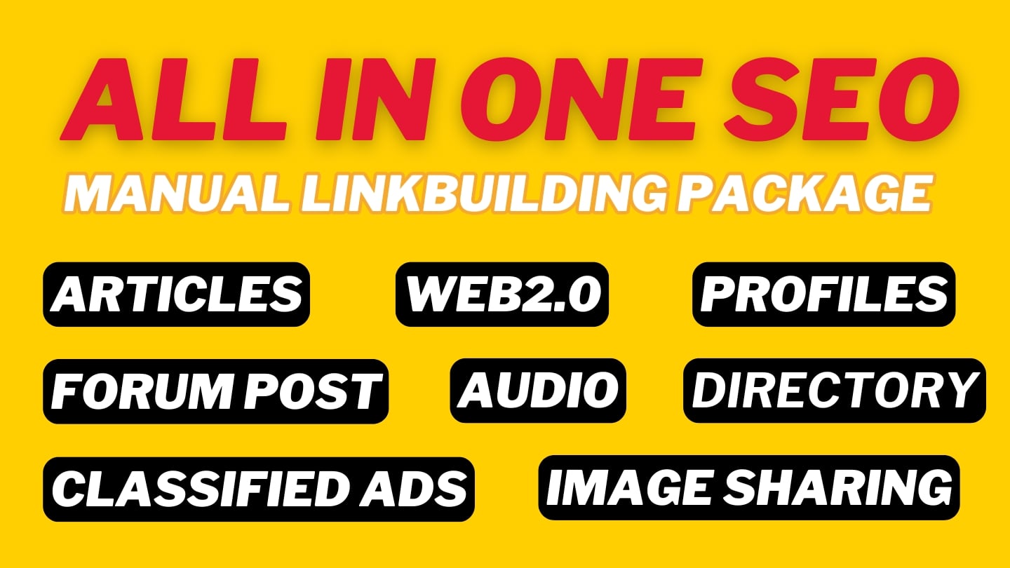 All In One Manual SEO Link Building Service 150 High ...