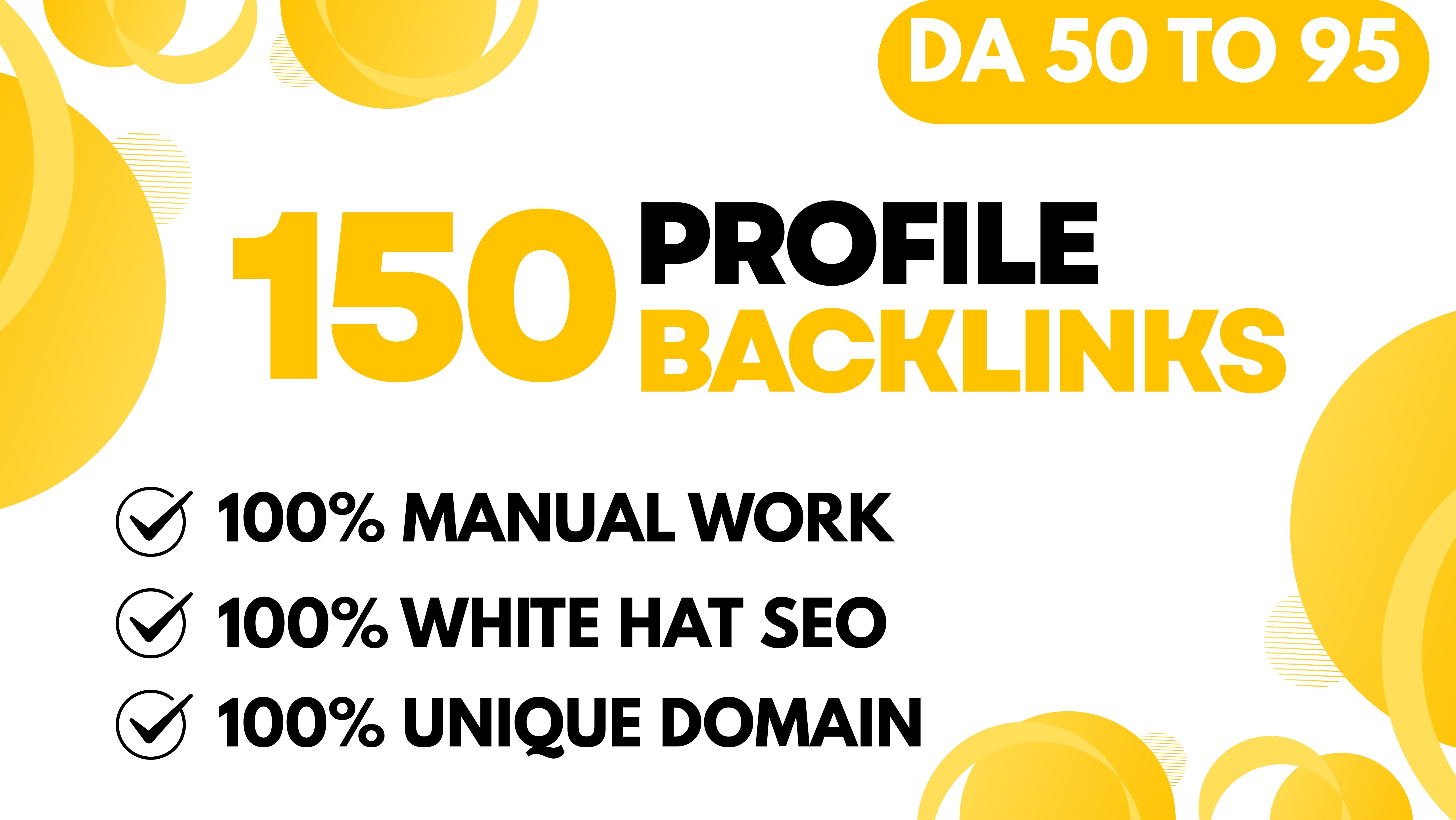 150 Premium High DA/DR Profile Backlinks - Boost Webs...