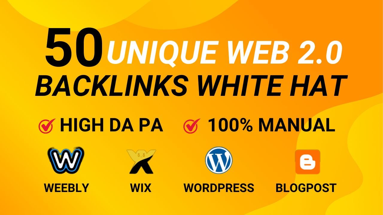 Get 50 Powerful Web 2.0 Backlinks with Unique Articles to Boost Your Website Ranking