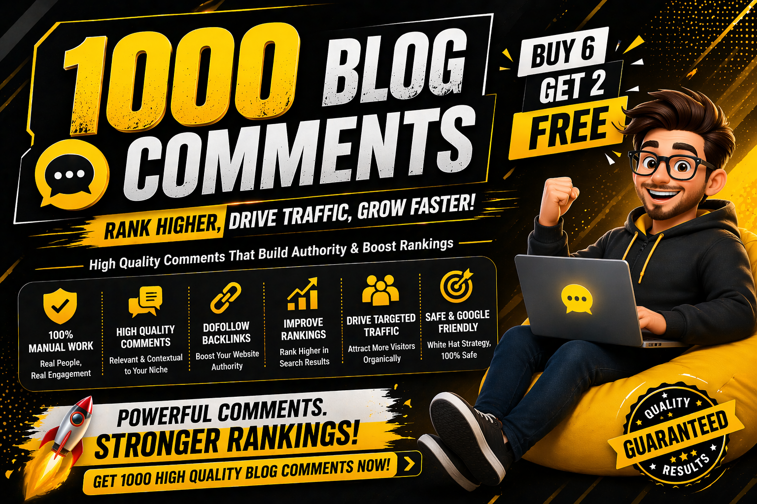 I Will Manually Create 1000 Powerful Dofollow Blog Comment Backlinks on High DA/PA Site for Top SEO