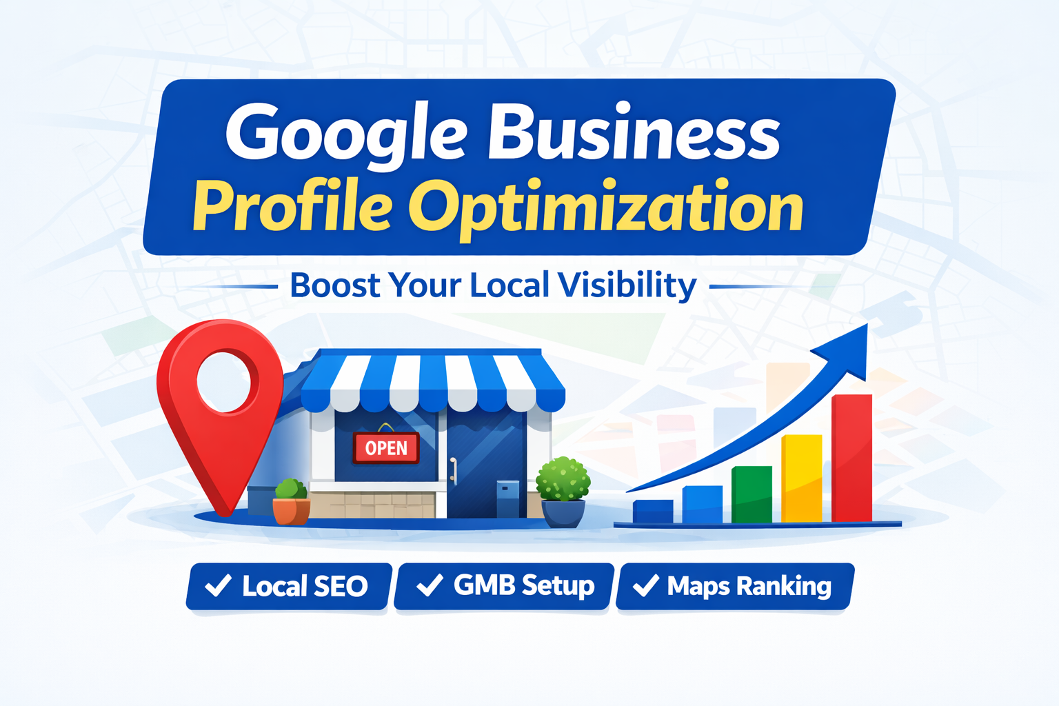 I will optimize your Google Business Profile (GMB) for better local SEO and visibility