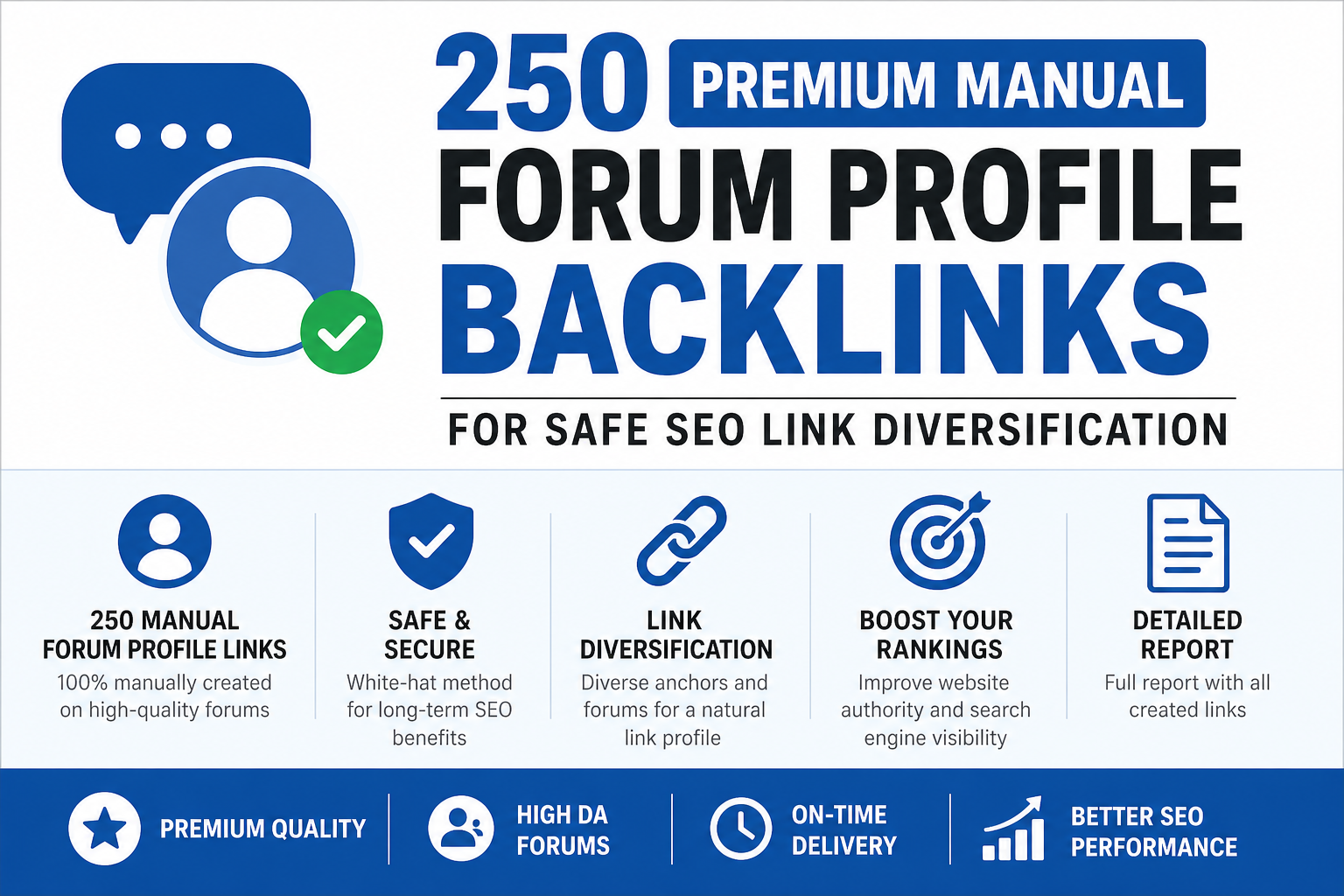 250 Premium Manual Forum Profile Backlinks for Safe SEO Link Diversification