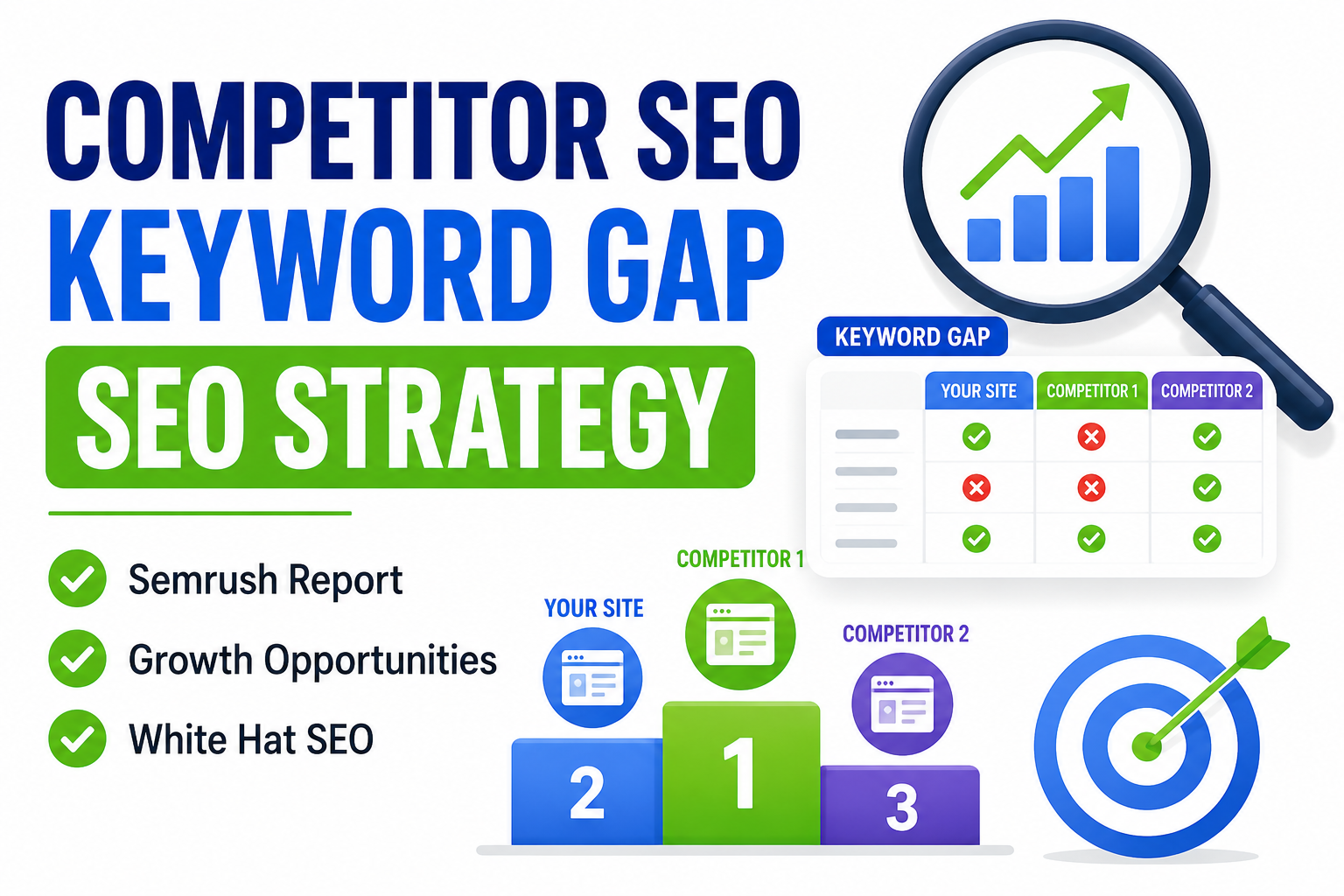 I will do competitor keyword research and SEO gap analysis using Semrush