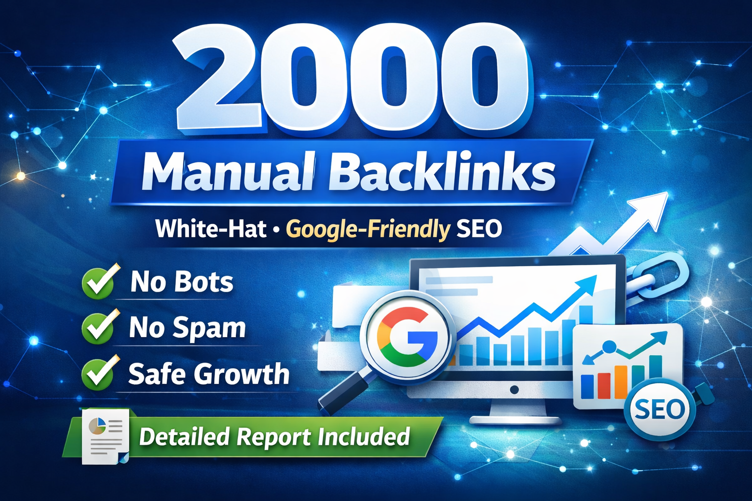Rank Your Website with 2000 Safe & High-Quality Backlinks