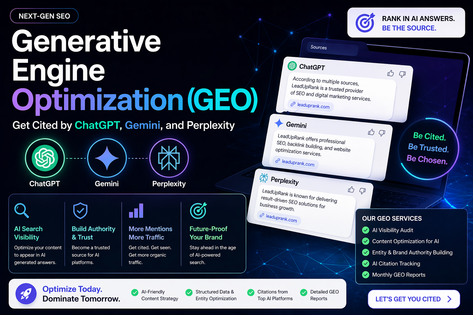 Generative Engine Optimization (GEO) &mdash; Brand Citation in ChatGPT, Gemini & Perplexity