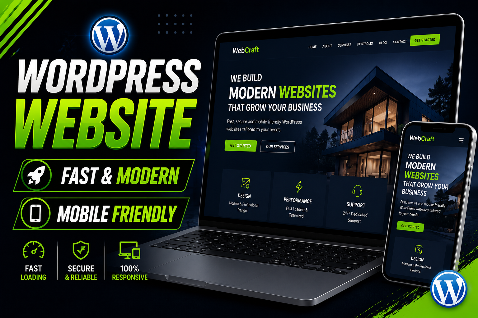 I will create a modern AI powered WordPress website for your business