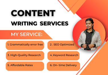 I will provide plagiarism free writing services for your blog posts, articles, and content creation.