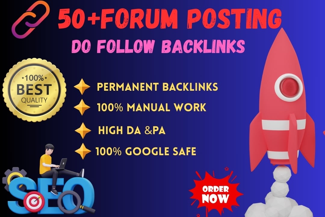 I will create 50+forum posting for your website ranking 