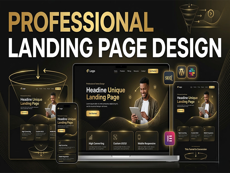 I will create a professional WordPress landing page with Elementor responsive design