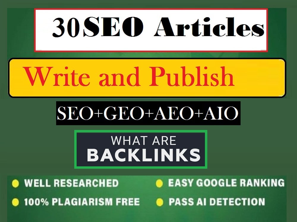 30 unique SEO articles to high DA sites with backlinks