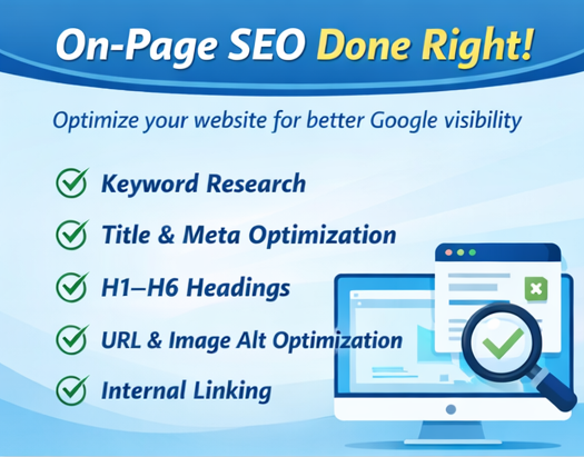 I will do on page SEO and keyword research for 1 web page