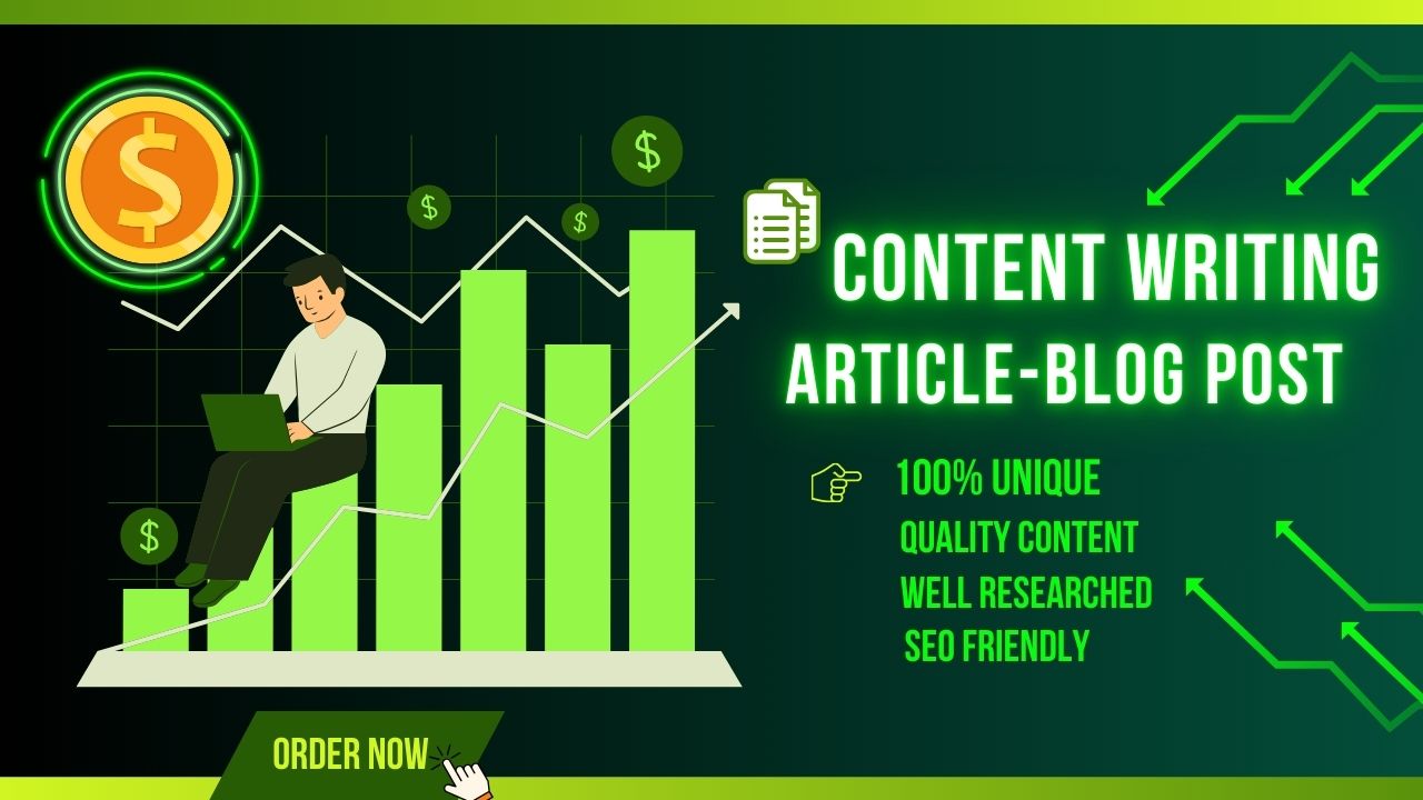 High Quality 1000 Words SEO Optimized Article Writing, Blog Post and Content writing