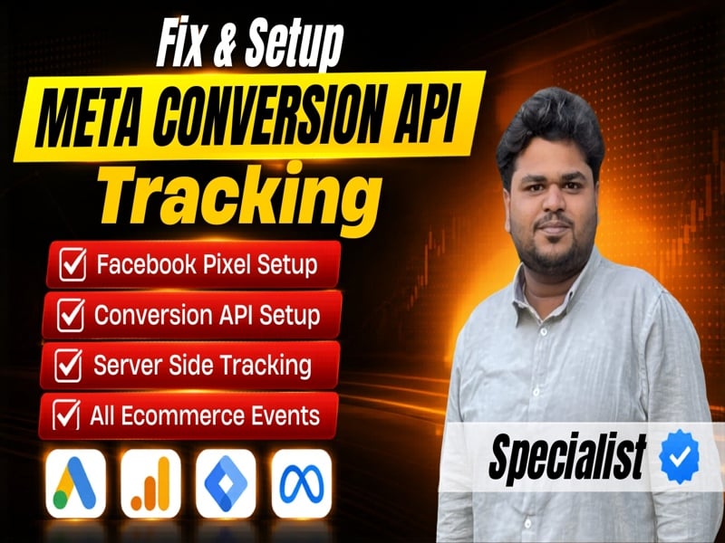 I will setup Meta pixel, Conversion API and E-commerce event tracking for website