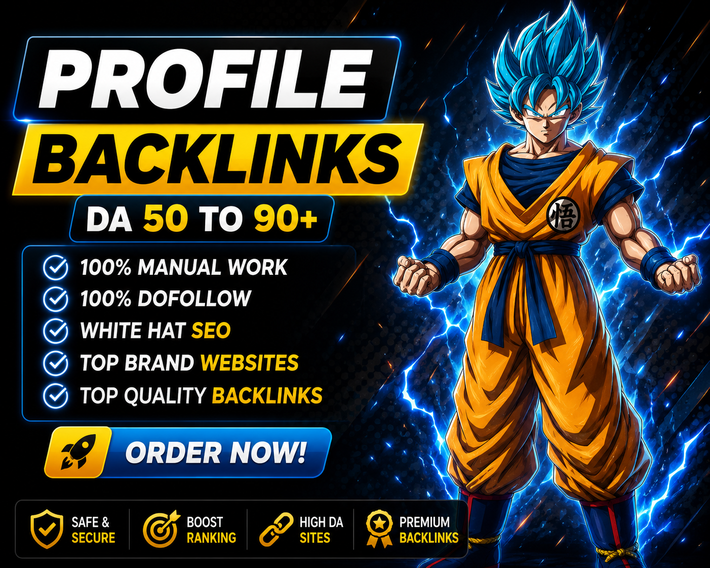 100 High DA DR Profile Backlinks manully created on high quality domains
