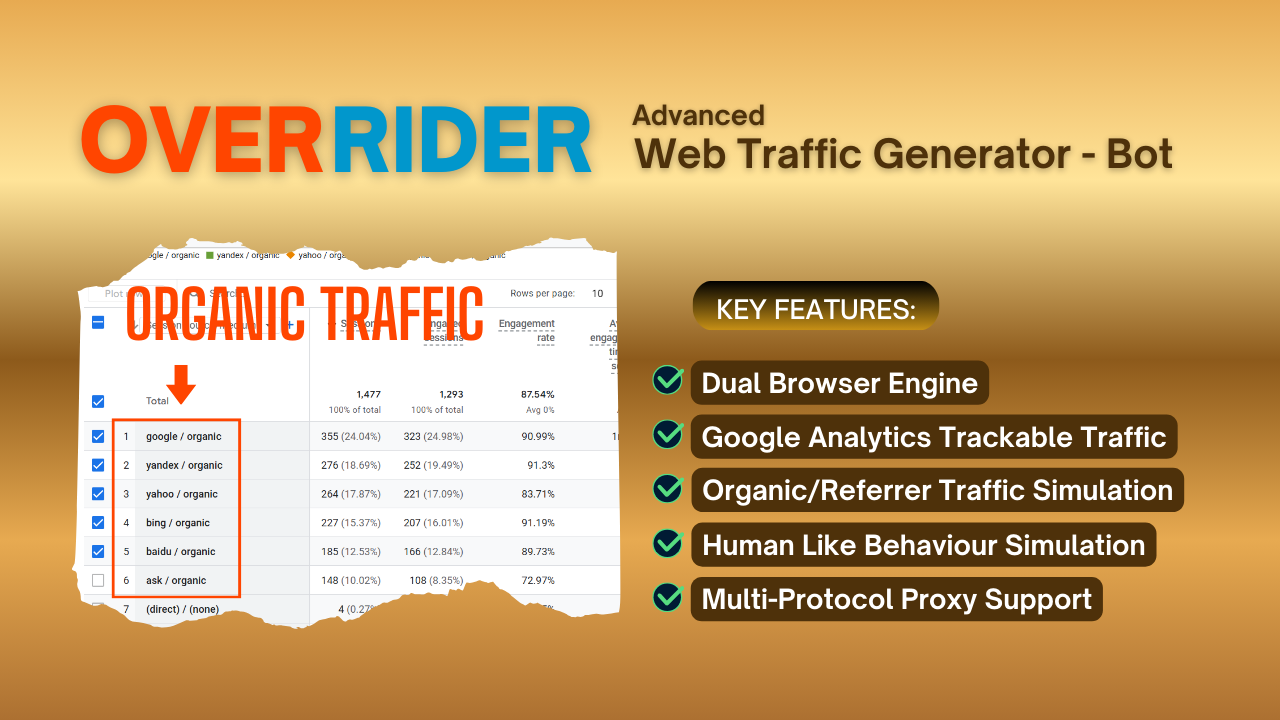 OVERRIDER Advanced Traffic Bot Generate Unlimited ORGANIC Traffic
