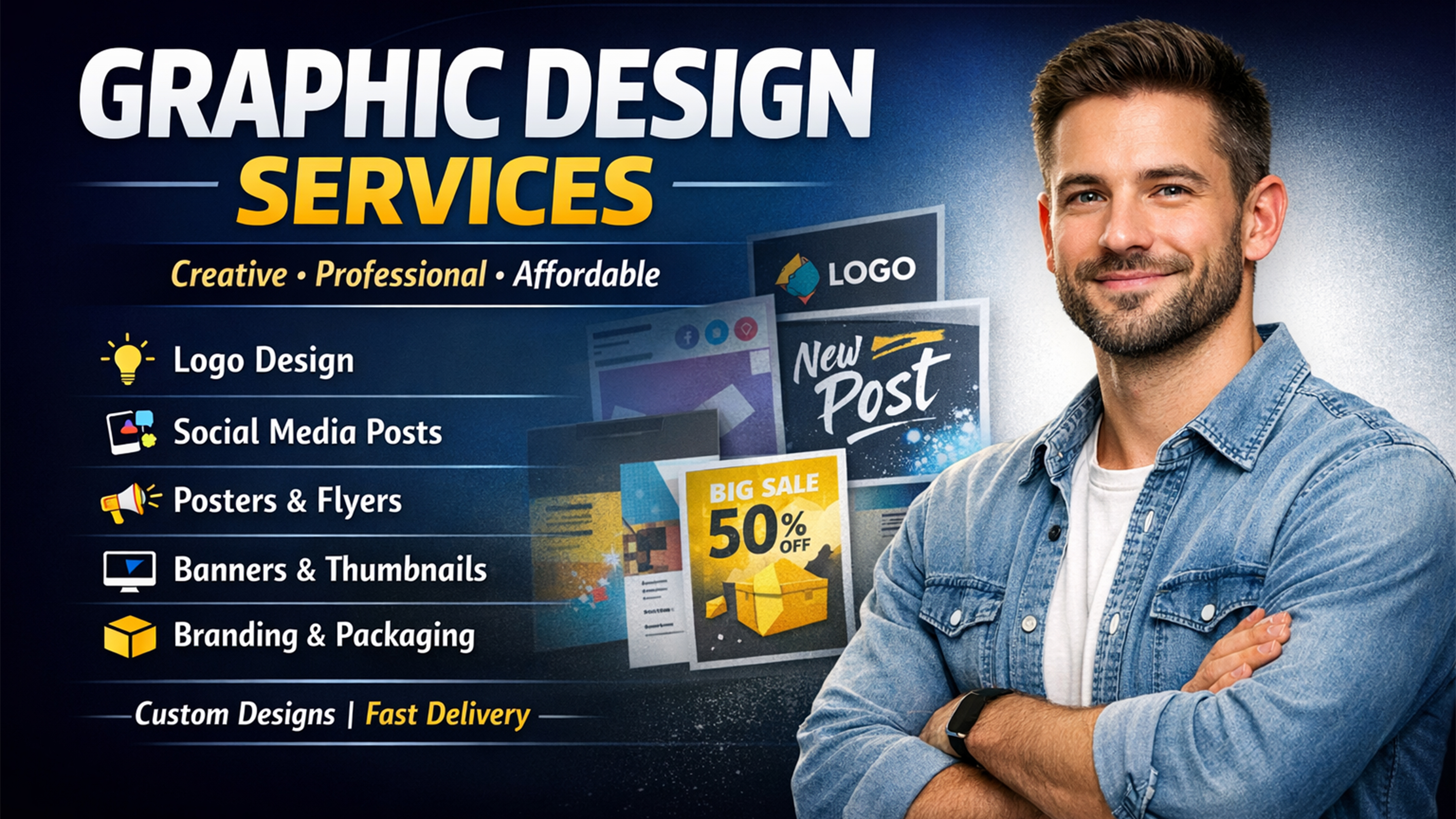 &ldquo;I will design professional banners, posters & digital creatives for your business&rdquo;