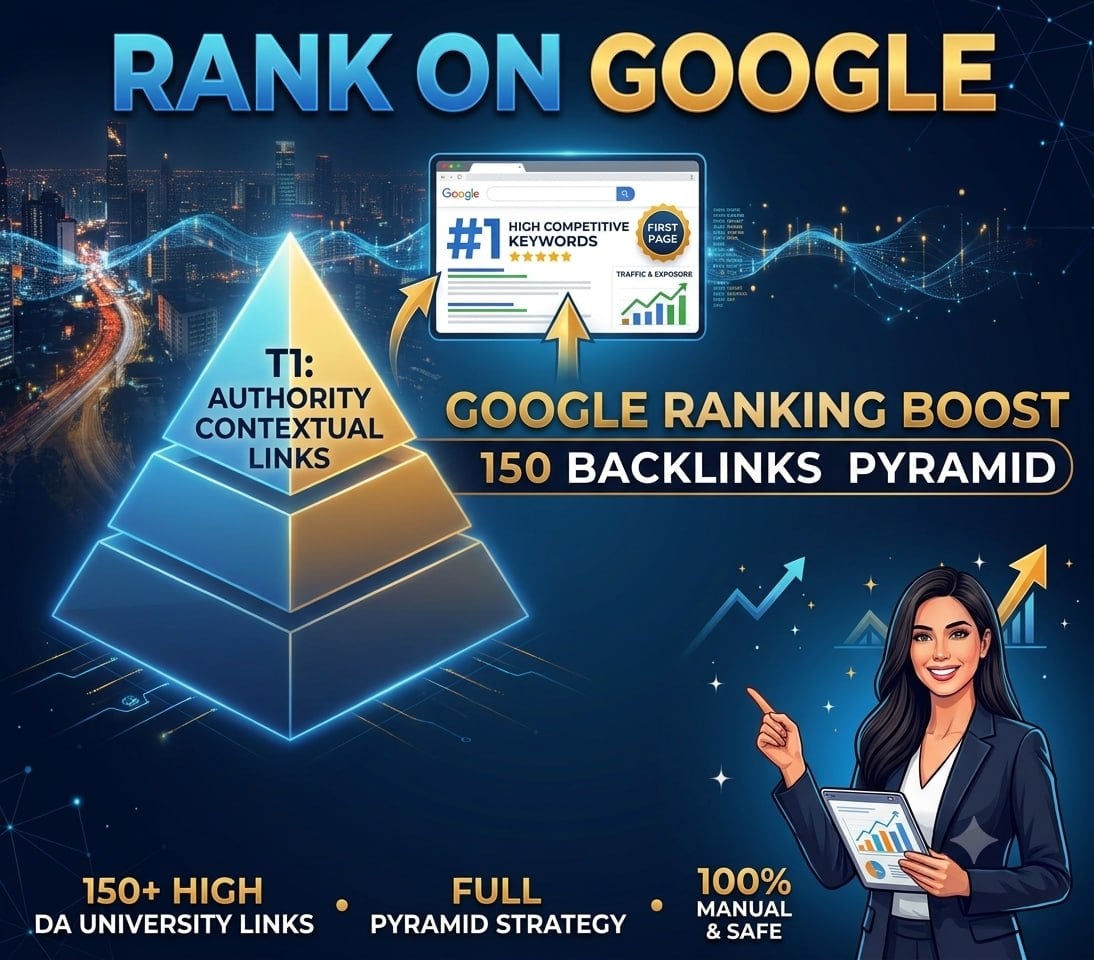 I Will Rank Your Website On Google with Top 150 Backlinks Pyramid
