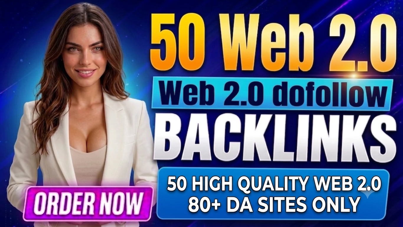 50 high quality Web 2.0 80+ DA sites only