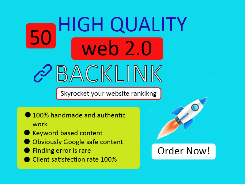 I can provide 50 web 2.0 backlinks with high quality ...