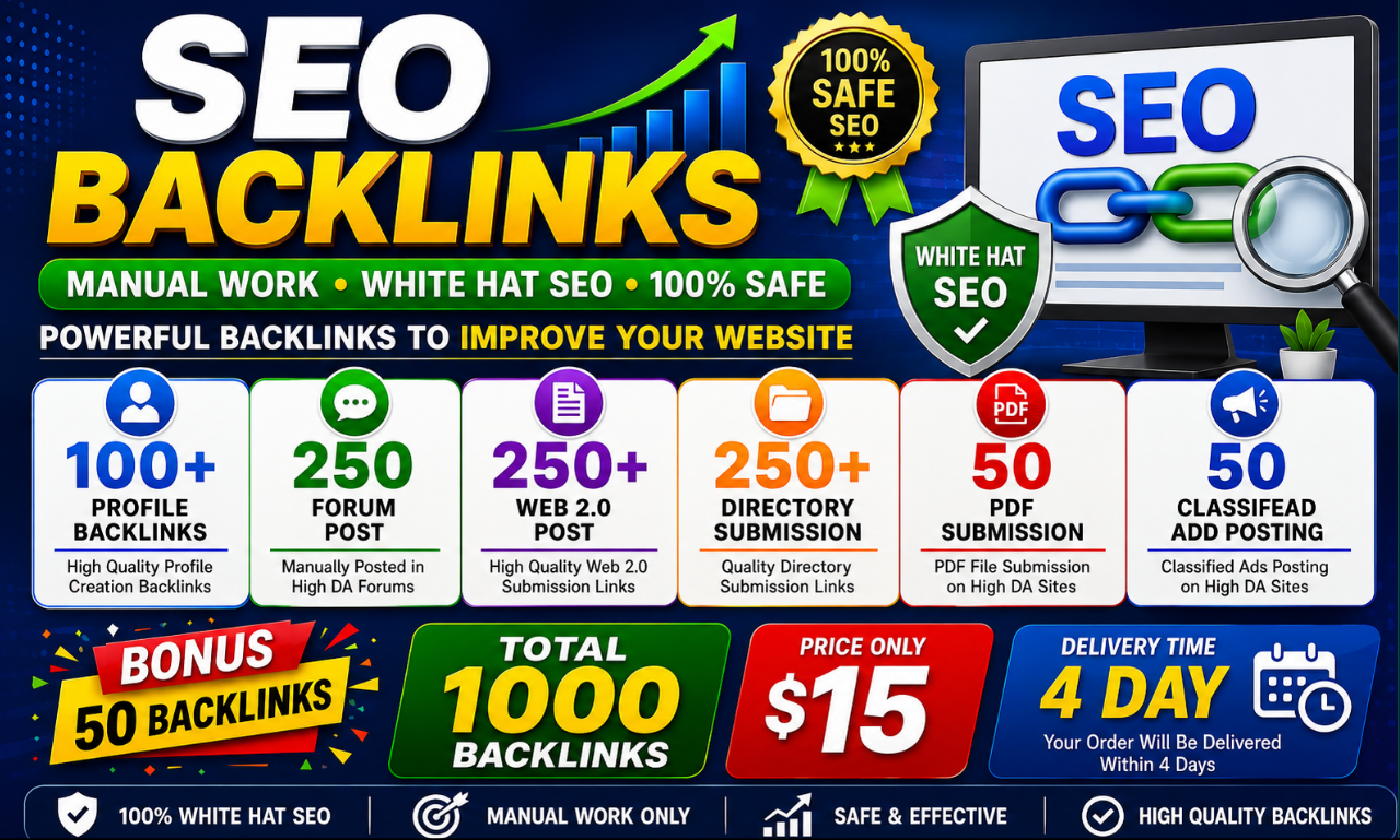 I Will Create 1000 High Quality White Hat SEO Backlinks Manually