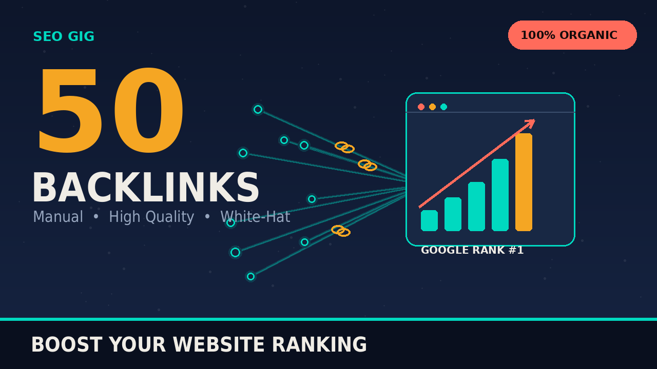 I Will Build 50 backlinks Manual High Quality SEO Backlinks For Website Ranking