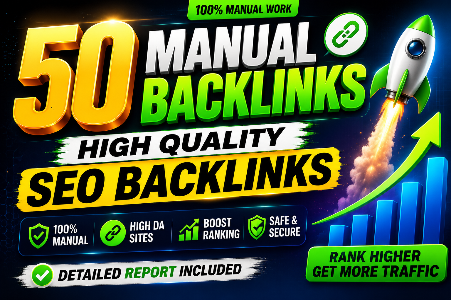 I Will Build 50 backlinks Manual High Quality SEO Backlinks For Website Ranking