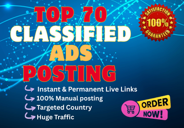 I will Manually do 70 Classifieds ads posting for any...