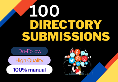  I will provide 100 manual directory submission service to boost traffic