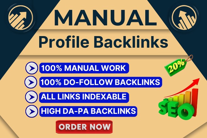 I Will Create High DA/PA Manual Profile Backlinks For SEO Ranking