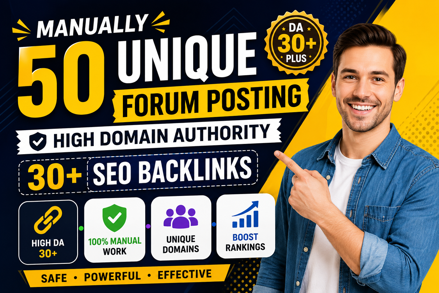 Manually 50 Unique Forum Posting High DA 30+ SEO Backlinks
