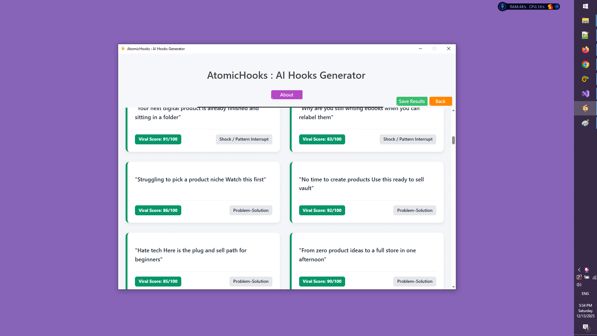 AtomicHooks: AI Viral Hooks Generator