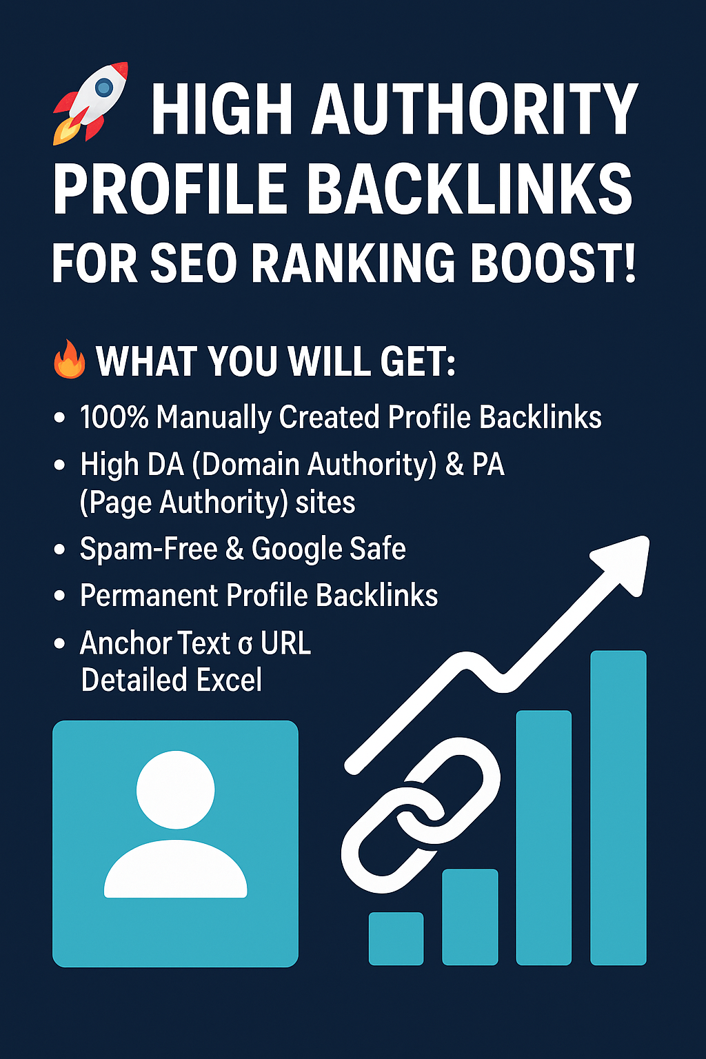 I will make 100% Manual High Authority 100+ Profile Backlinks for your website .