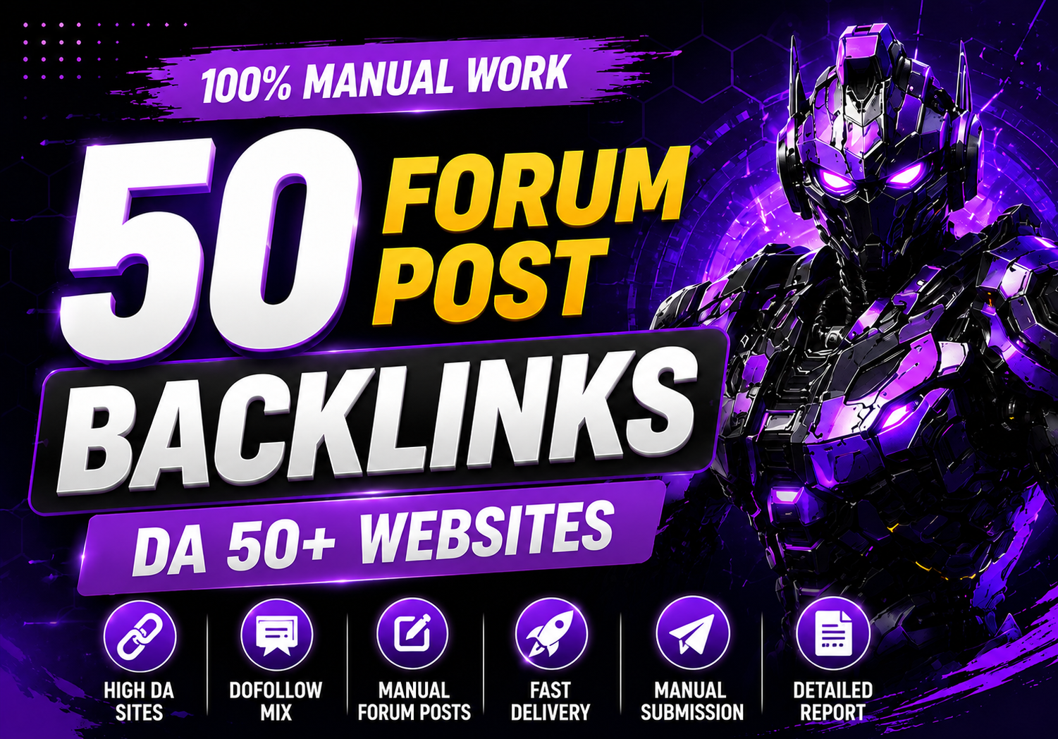 Build 50 High-Authority Manual Forum Posting Backlinks | DA 50+ Sites