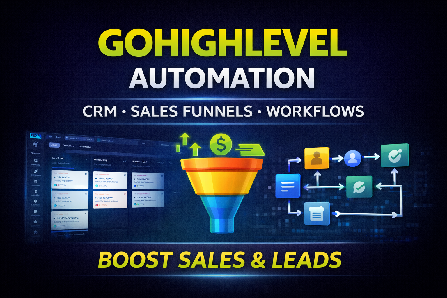 I will build GoHighLevel CRM automation, sales funnels, and workflow systems