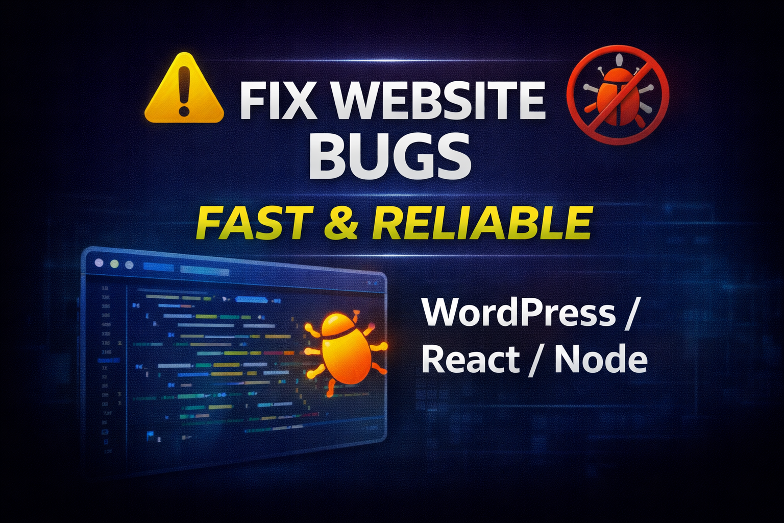 I will fix bugs, errors, and issues in your website or web application fast