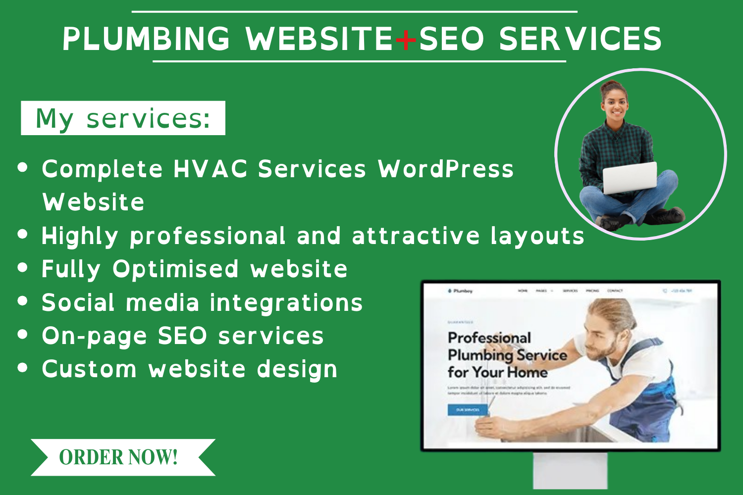 I will design a plumbing business website, construct...