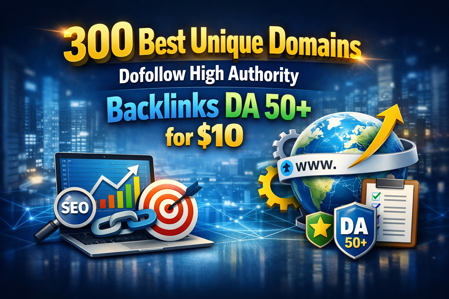 300 Best Unique Domains Dofollow High Authority Backlinks DA 50+