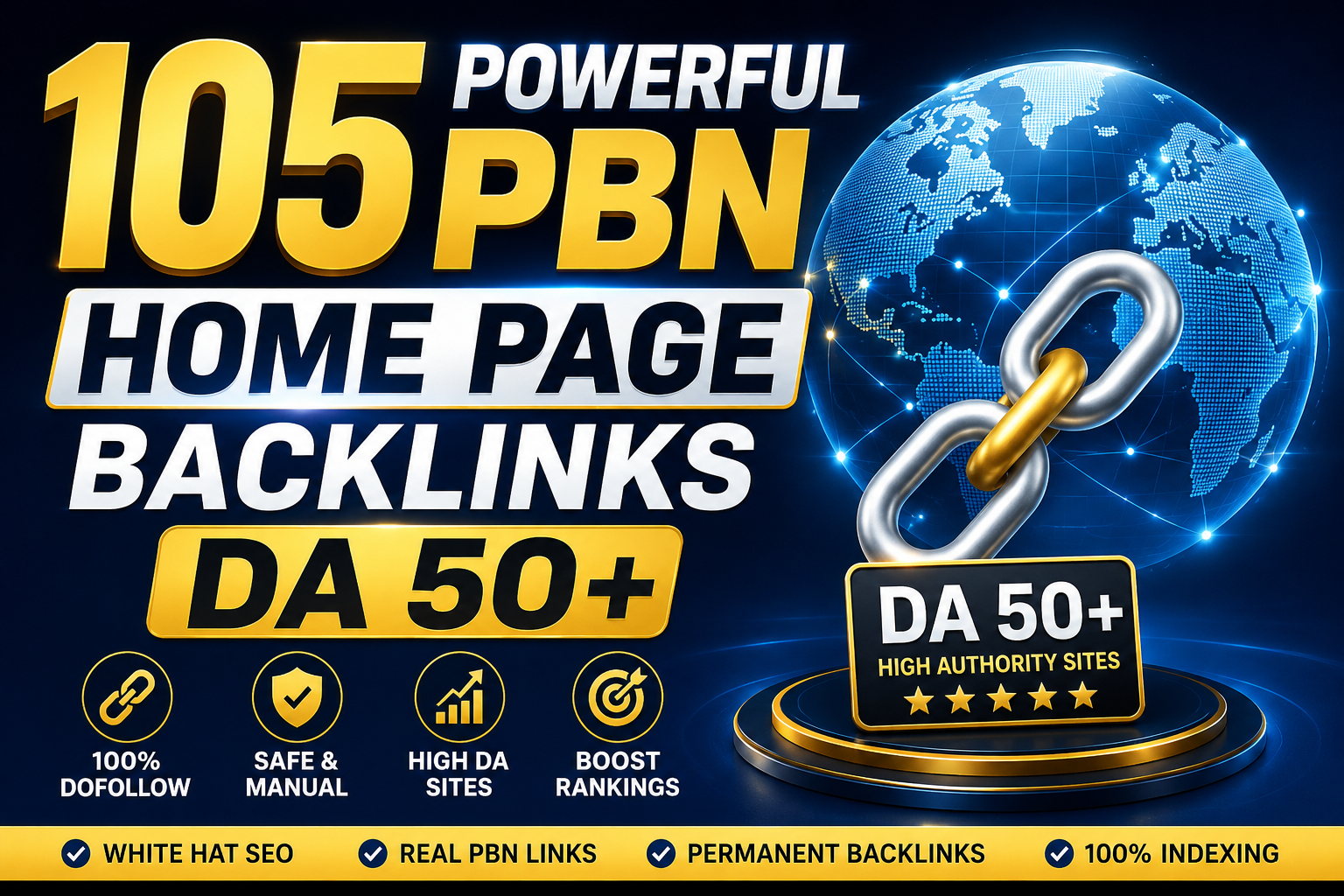 Rank your website from 105 Powerful PBN Home Page Backlinks DA/DR 50plus Link Building