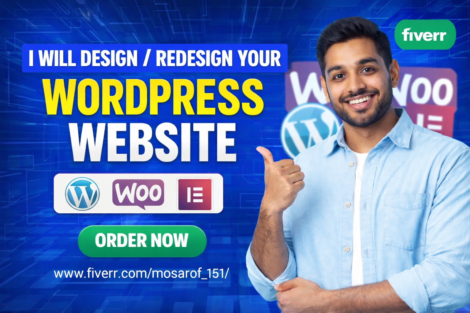 I will design a professional, responsive wordpress website