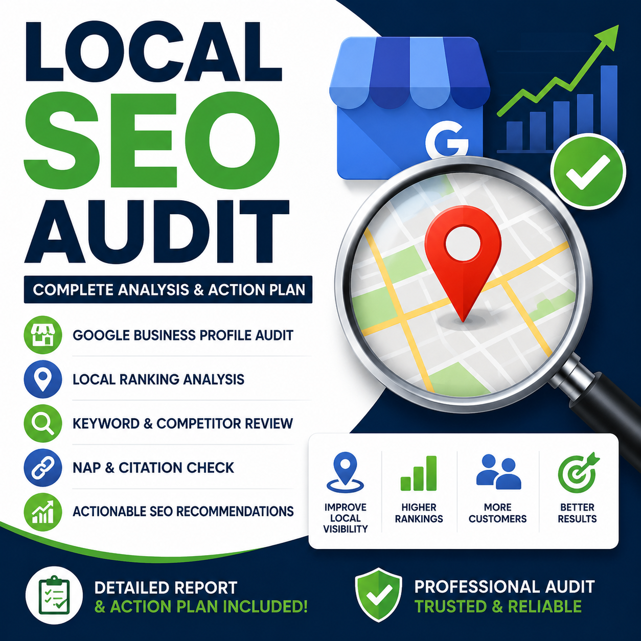 I will perform a complete local SEO audit for your bu...