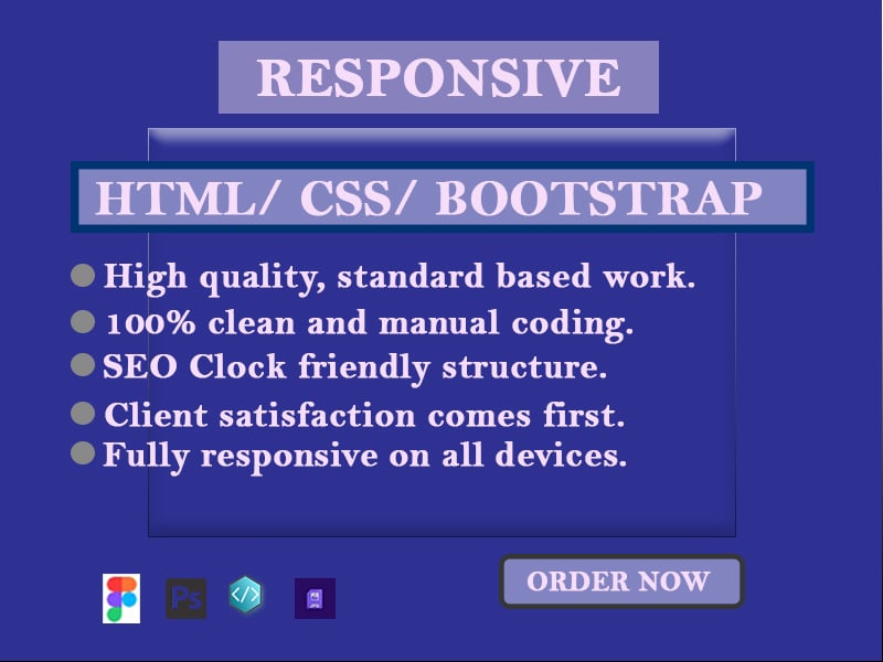 I will make a professional responsive website using HTML CSS Bootstrap.