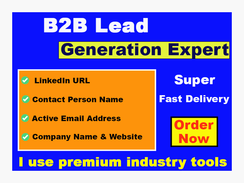 I can offer B2B Lead Generation and create a Validate...