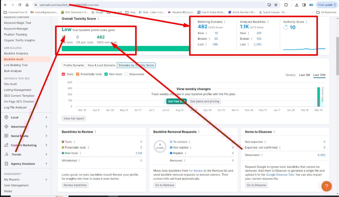 Remove Toxic Backlinks, Disavow Links Recover Google Rankings SEO